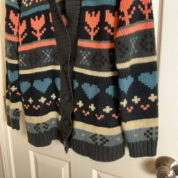 Kirra woman’s Multicolor Patterned Cardigan Sweater size large - Picture 5 of 9